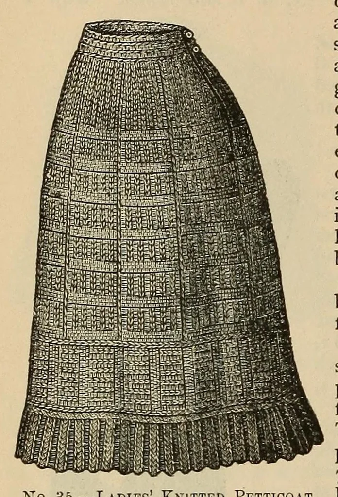An illustration from The Art of knitting, 1892, leaf 82