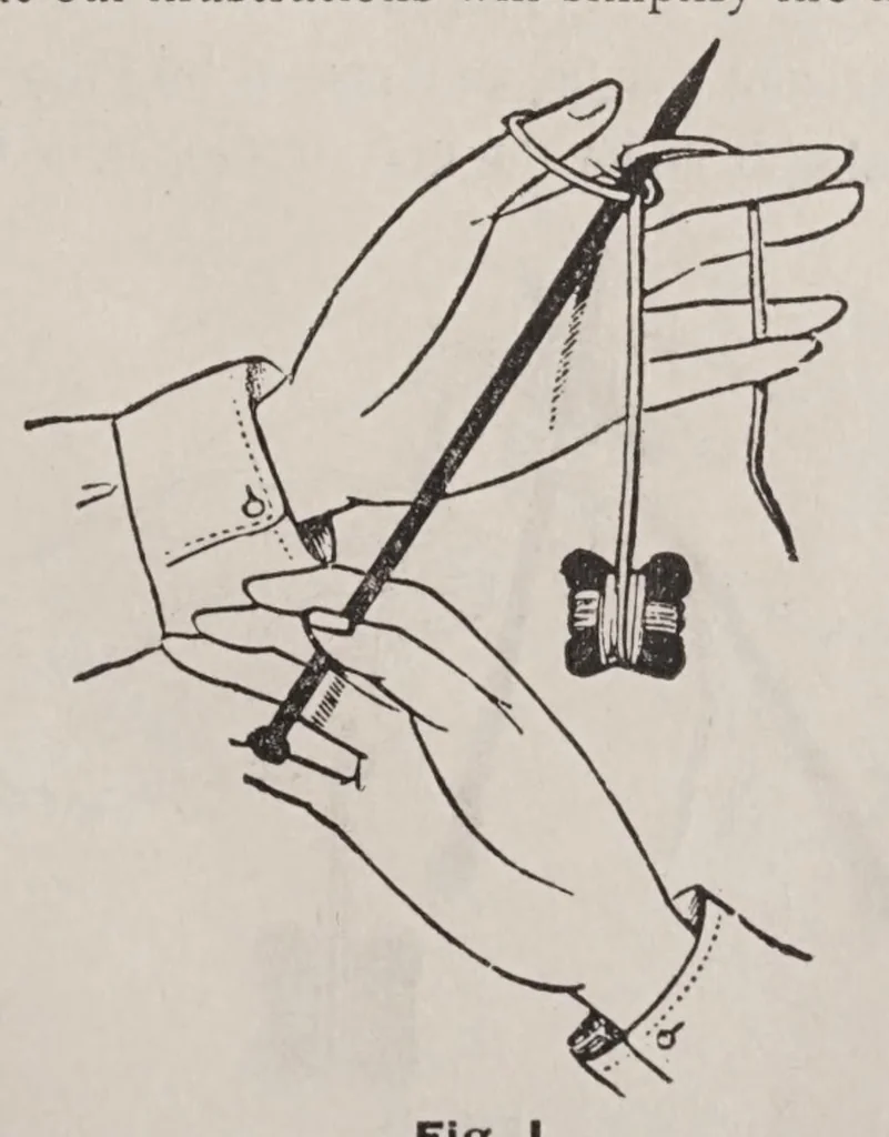 An illustration from The art of knitting, 1881, leaf 17
