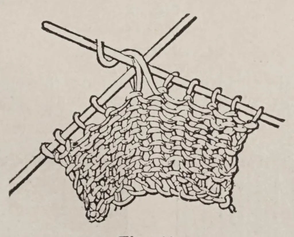 An illustration from The art of knitting, 1881, leaf 23