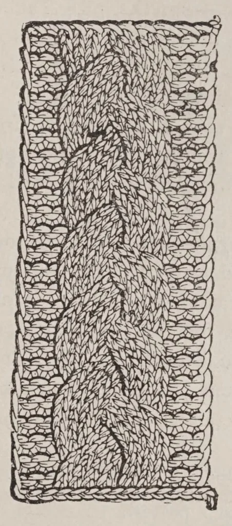 An illustration from The art of knitting, 1881, leaf 37
