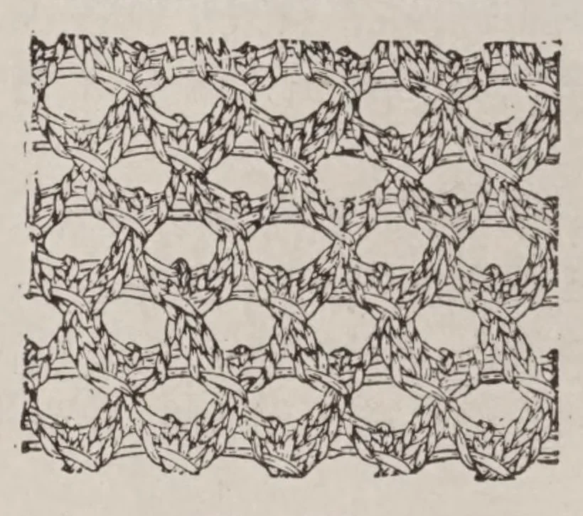 An illustration from The art of knitting, 1881, leaf 51