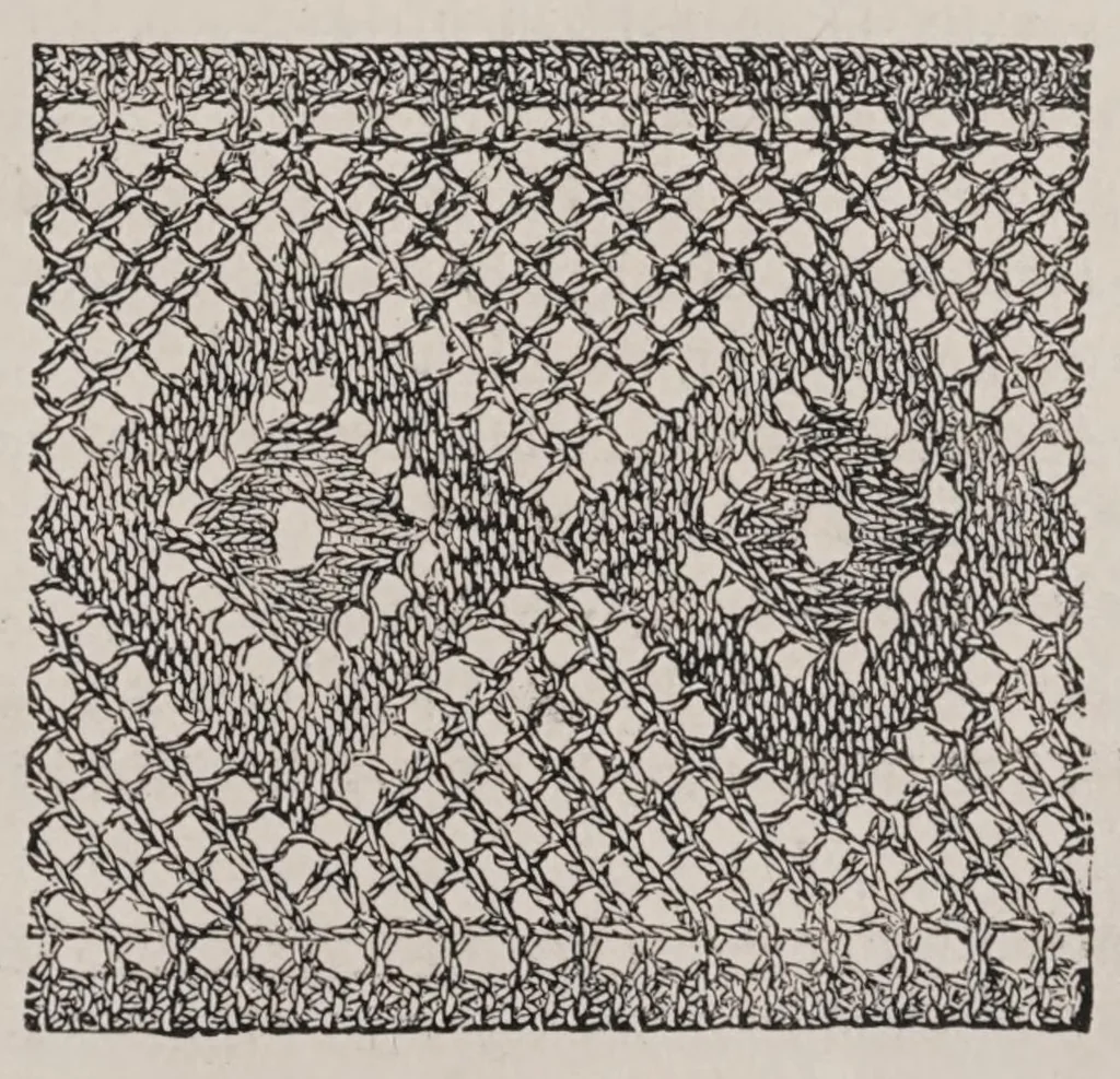An illustration from The art of knitting, 1881, leaf 71