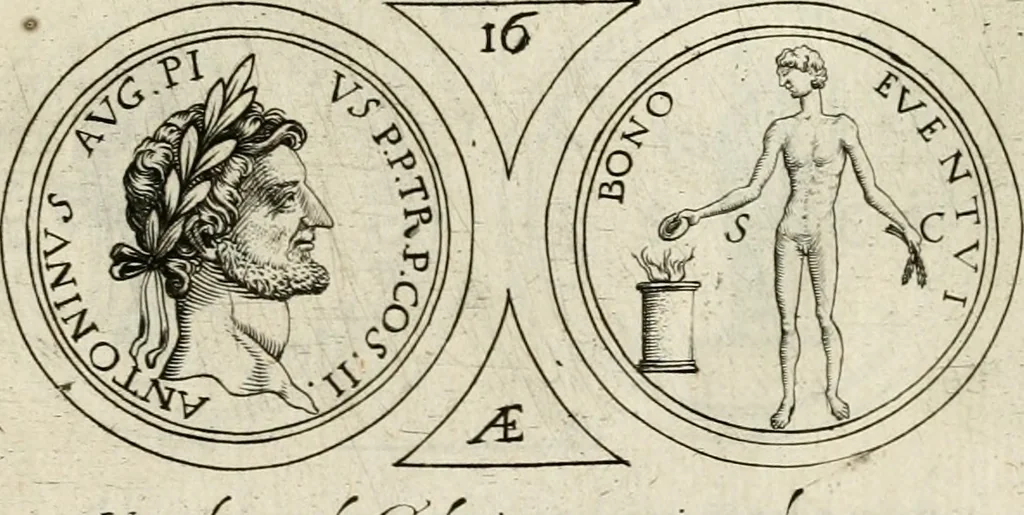 An illustration from The art of making devises : treating of hieroglyphicks, symboles, emblemes, aenigma's, sentences, parables, reverses of medalls, armes, blazons, cimiers, cyphres and rebus, 1646, leaf 80