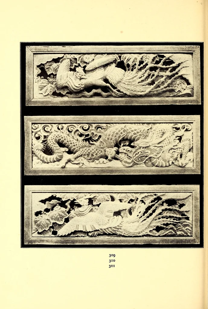 An illustration from Art of old Japan, rare specimens of pewter, carvings in jade and other stones and wood. Many lanterns from famous palace and temple grounds, fine gold lacquers and other scarce objects : selected by the well-known Japanese connoisseur Bunkio Matsuki, 1904, leaf 108