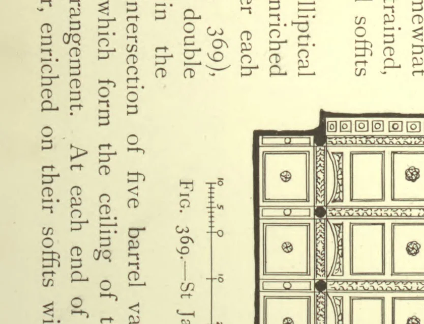 An illustration from The art of the plasterer; an account of the decorative development of the craft, chiefly in England, from the 16th to the 18th century, with chapters on the stucco of the classic period and of the Italian Renaissance, also on sgraffito, pargetting, Scottish, Irish and modern plasterwork, 1908, leaf 265