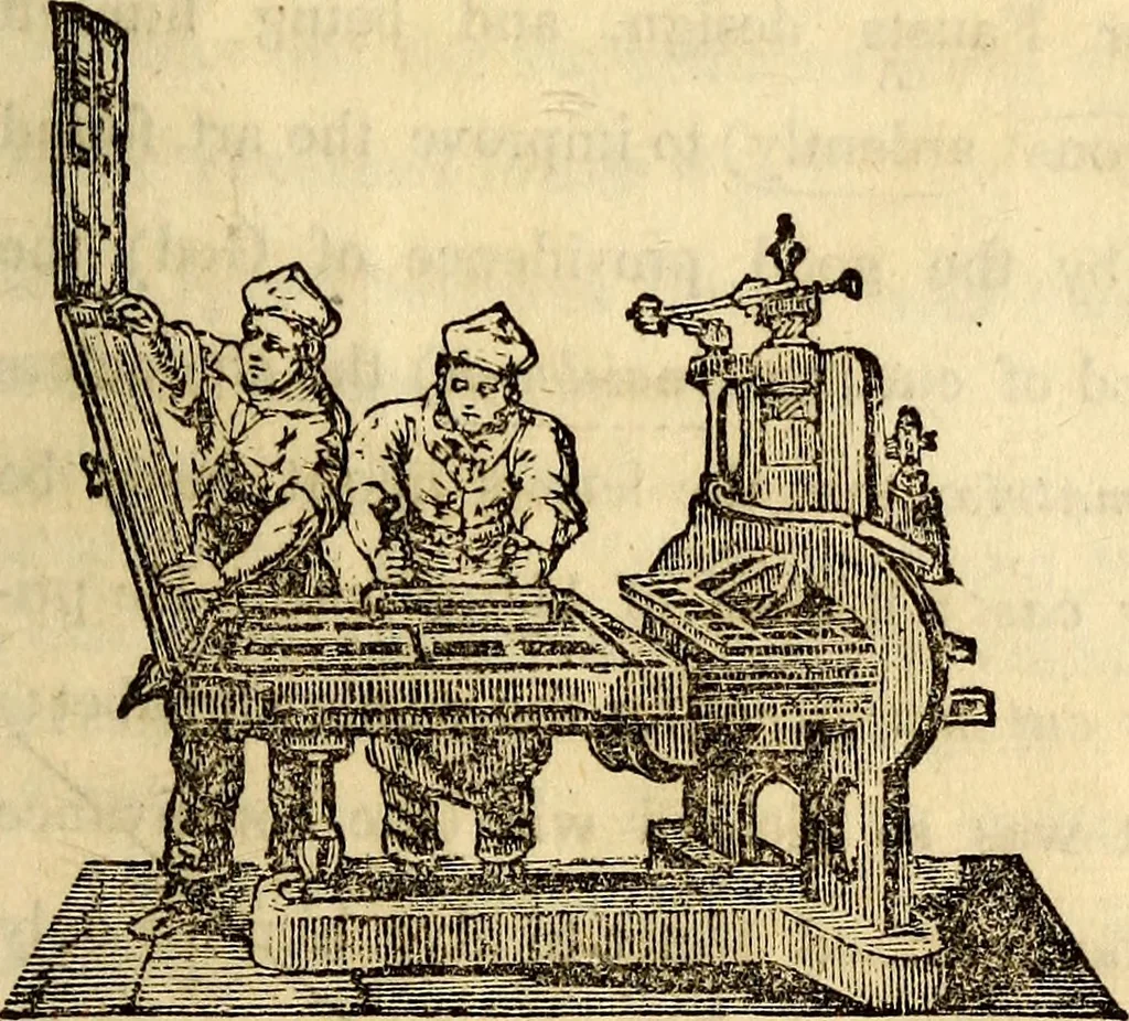 An illustration from The art of printing, 1871, leaf 192