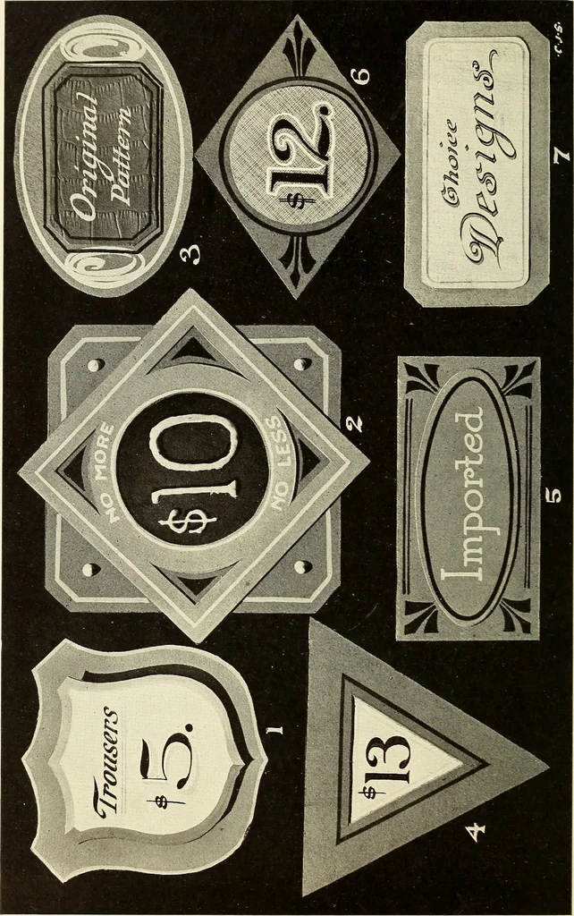 An illustration from The art of show card writing; a modern treatise on show card writing, designed as an educator in all branches of the art...With two hundred and fifty-six illustrations and thirty-two lettering plates, comprising all the standard ancient and modern styles, 1907, leaf 161