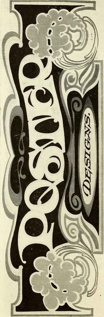 An illustration from The art of show card writing; a modern treatise on show card writing, designed as an educator in all branches of the art...With two hundred and fifty-six illustrations and thirty-two lettering plates, comprising all the standard ancient and modern styles, 1907, leaf 175