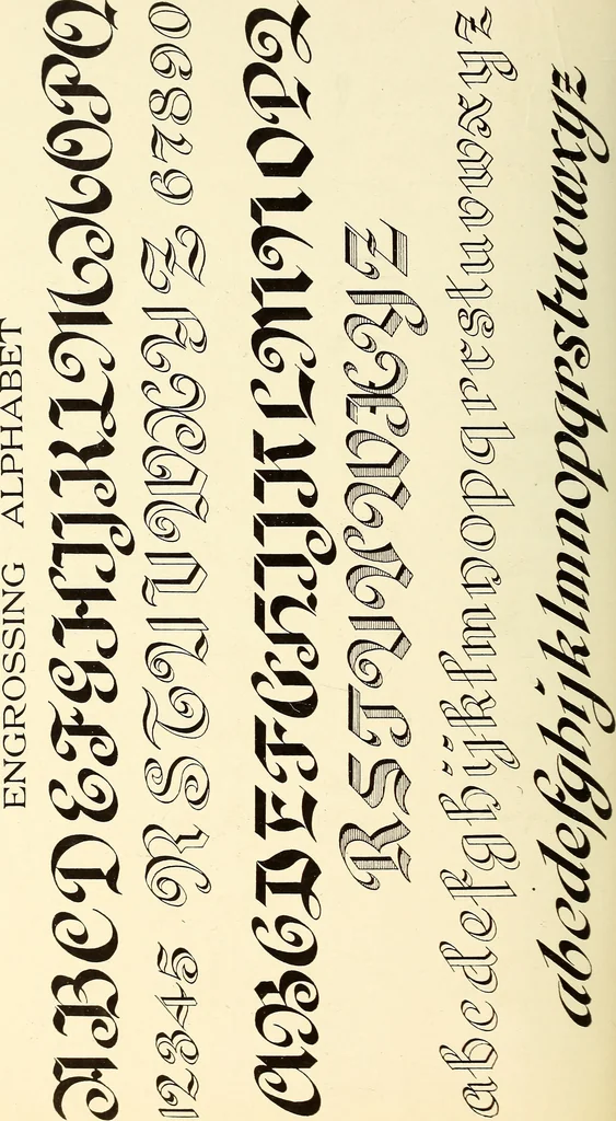 An illustration from The art of show card writing; a modern treatise on show card writing, designed as an educator in all branches of the art...With two hundred and fifty-six illustrations and thirty-two lettering plates, comprising all the standard ancient and modern styles, 1907, leaf 207