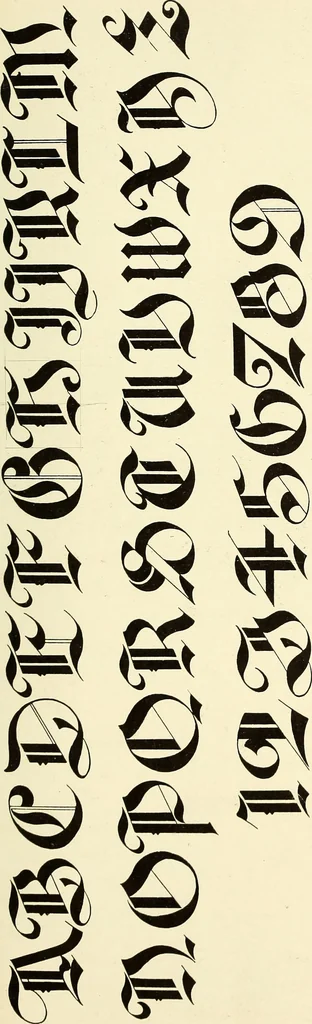 An illustration from The art of show card writing; a modern treatise on show card writing, designed as an educator in all branches of the art...With two hundred and fifty-six illustrations and thirty-two lettering plates, comprising all the standard ancient and modern styles, 1907, leaf 210
