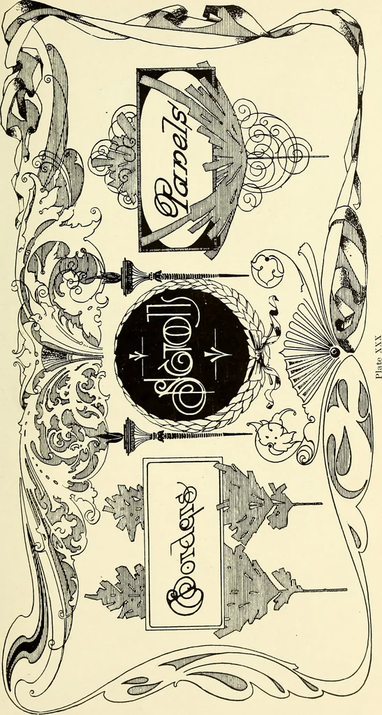 An illustration from The art of show card writing; a modern treatise on show card writing, designed as an educator in all branches of the art...With two hundred and fifty-six illustrations and thirty-two lettering plates, comprising all the standard ancient and modern styles, 1907, leaf 212