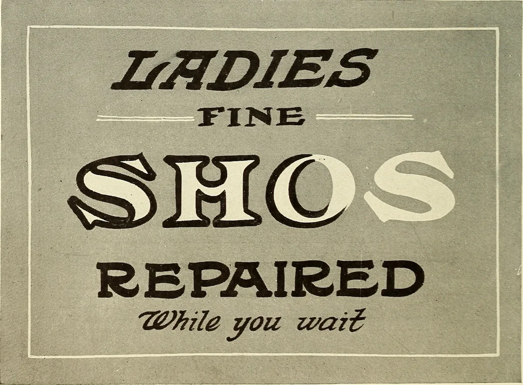 An illustration from The art of show card writing; a modern treatise on show card writing, designed as an educator in all branches of the art...With two hundred and fifty-six illustrations and thirty-two lettering plates, comprising all the standard ancient and modern styles, 1907, leaf 69