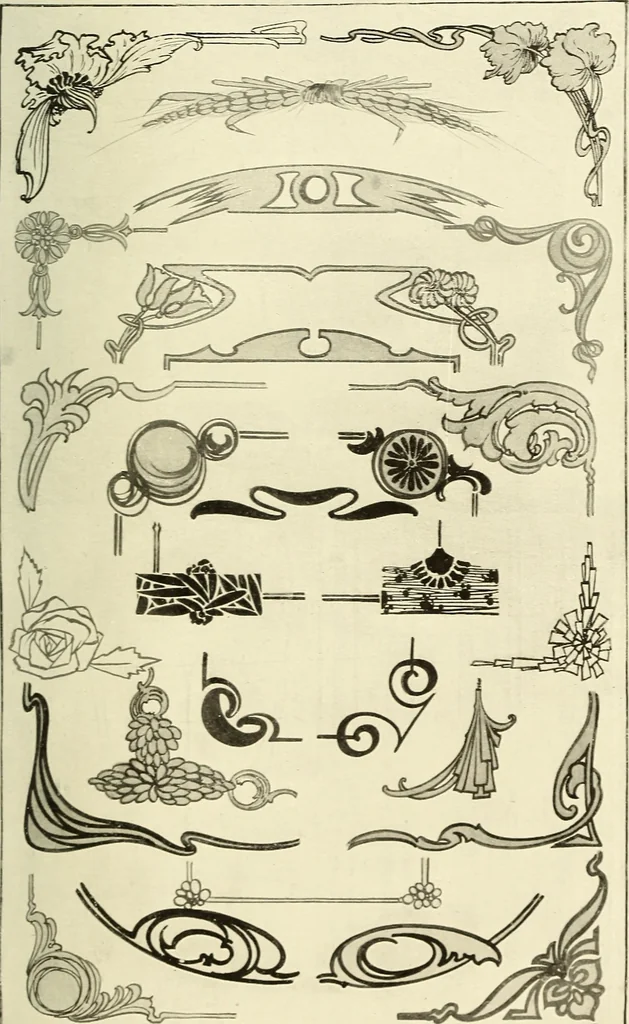An illustration from The art of show card writing; a modern treatise on show card writing, designed as an educator in all branches of the art...With two hundred and fifty-six illustrations and thirty-two lettering plates, comprising all the standard ancient and modern styles, 1907, leaf 74