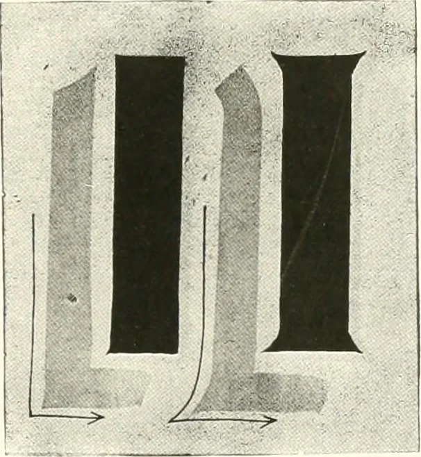 An illustration from The art of show card writing; a modern treatise covering all branches of the art ... with one hundred and fifty-three illustrations and thirty-two lettering plates, comprising all the standard ancient and modern styles, 1922, leaf 104