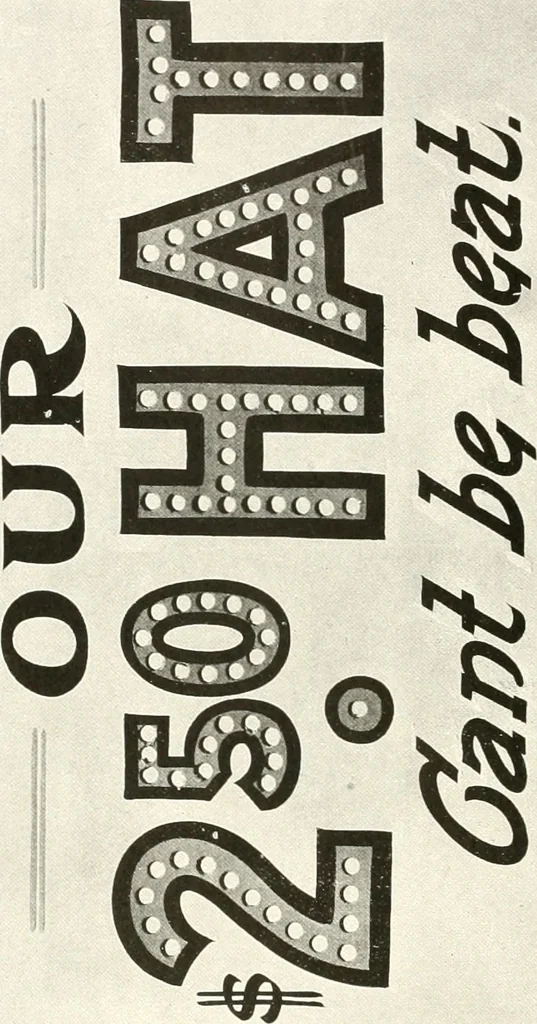 An illustration from The art of show card writing; a modern treatise covering all branches of the art ... with one hundred and fifty-three illustrations and thirty-two lettering plates, comprising all the standard ancient and modern styles, 1922, leaf 139