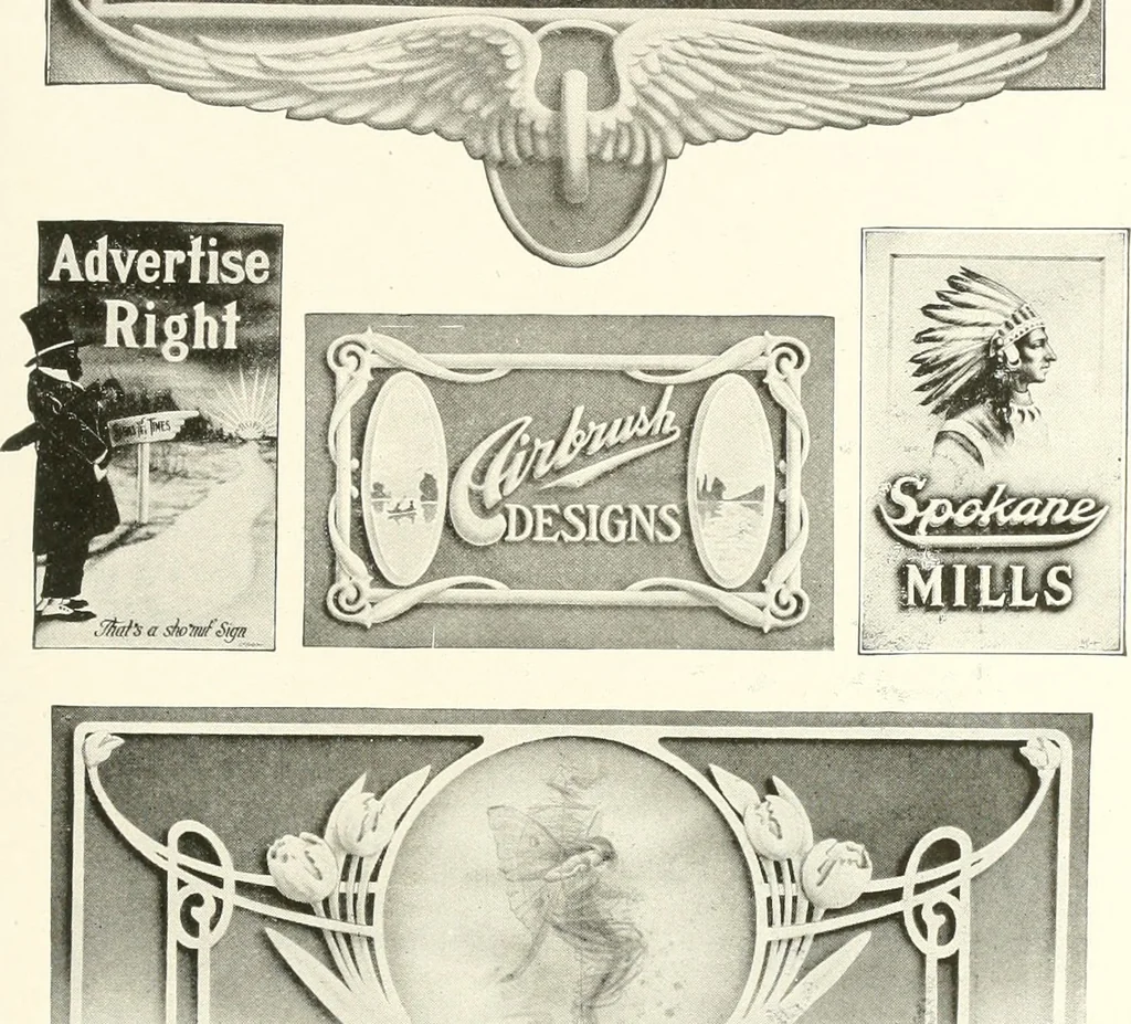 An illustration from The art of show card writing; a modern treatise covering all branches of the art ... with one hundred and fifty-three illustrations and thirty-two lettering plates, comprising all the standard ancient and modern styles, 1922, leaf 144