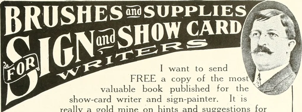 An illustration from The art of show card writing; a modern treatise covering all branches of the art ... with one hundred and fifty-three illustrations and thirty-two lettering plates, comprising all the standard ancient and modern styles, 1922, leaf 248