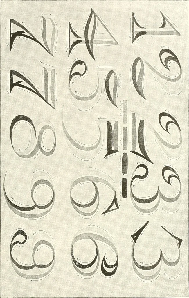 An illustration from The art of show card writing; a modern treatise covering all branches of the art ... with one hundred and fifty-three illustrations and thirty-two lettering plates, comprising all the standard ancient and modern styles, 1922, leaf 34