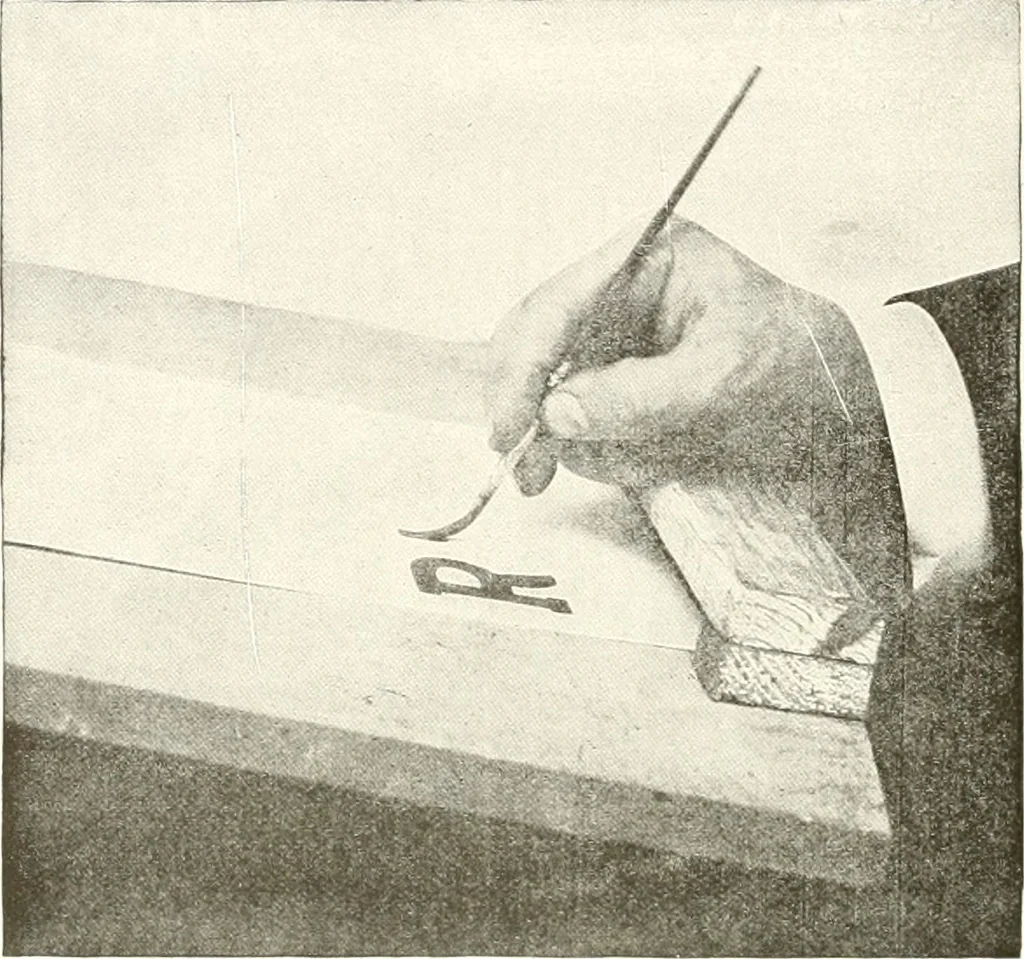 An illustration from The art of show card writing; a modern treatise covering all branches of the art ... with one hundred and fifty-three illustrations and thirty-two lettering plates, comprising all the standard ancient and modern styles, 1922, leaf 39