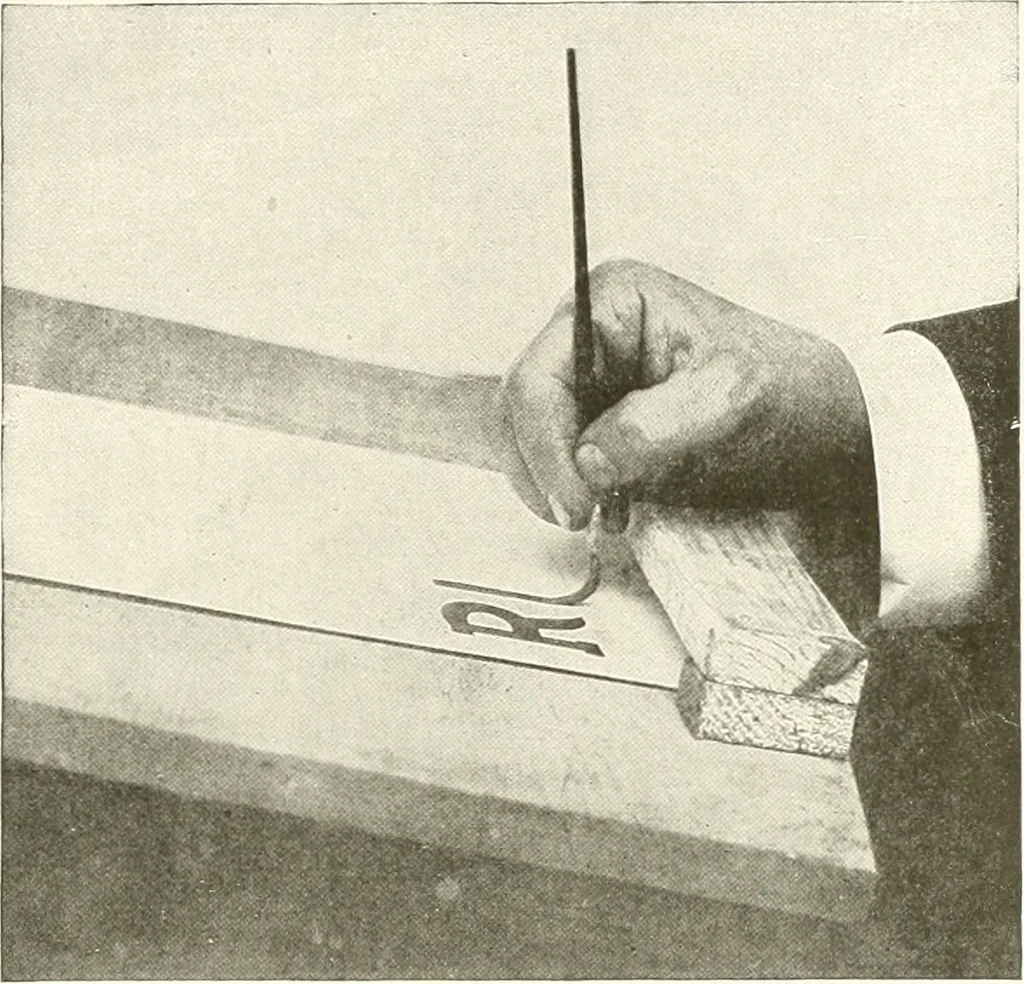 An illustration from The art of show card writing; a modern treatise covering all branches of the art ... with one hundred and fifty-three illustrations and thirty-two lettering plates, comprising all the standard ancient and modern styles, 1922, leaf 40