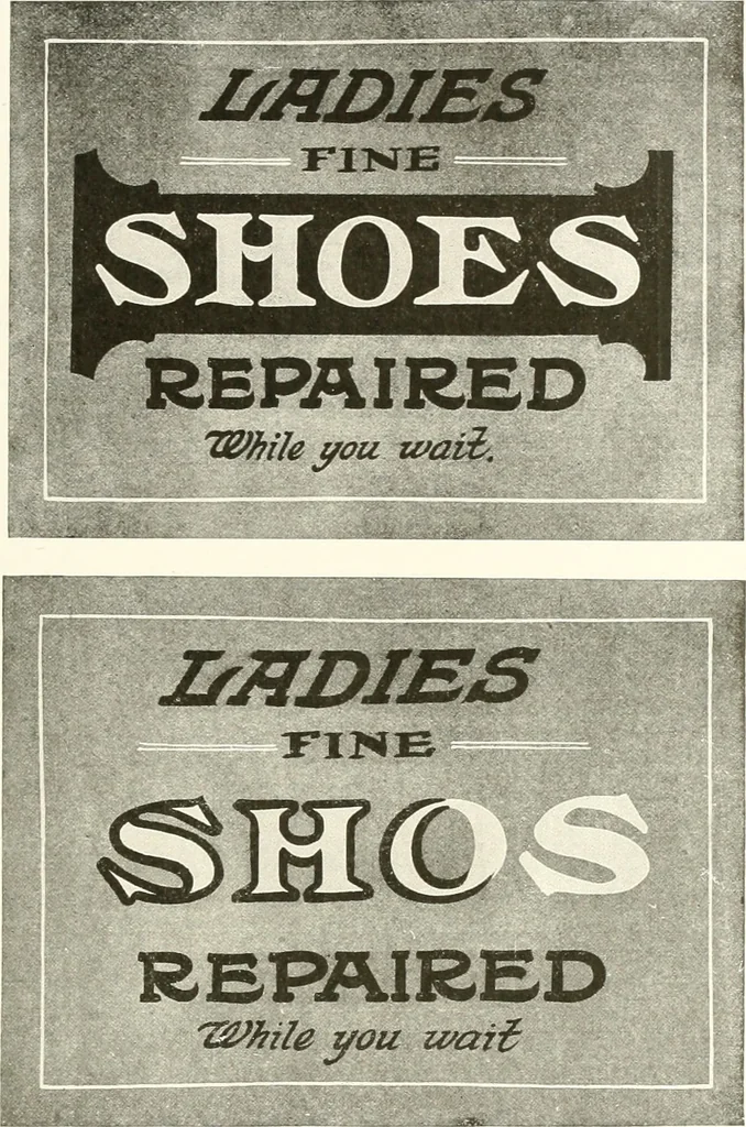 An illustration from The art of show card writing; a modern treatise covering all branches of the art ... with one hundred and fifty-three illustrations and thirty-two lettering plates, comprising all the standard ancient and modern styles, 1922, leaf 84