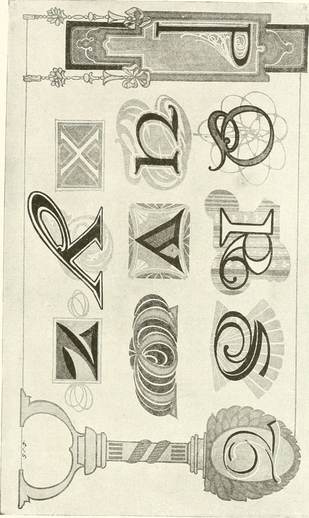 An illustration from The art of show card writing; a modern treatise covering all branches of the art ... with one hundred and fifty-three illustrations and thirty-two lettering plates, comprising all the standard ancient and modern styles, 1922, leaf 92