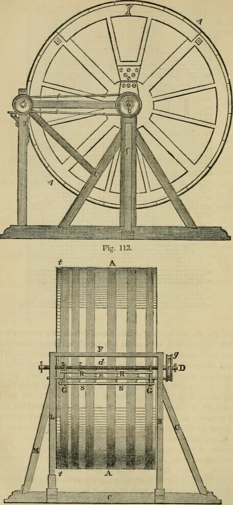 An illustration from The art of weaving, by hand and by power, with an introductory account of its rise and progress in ancient and modern times, 1844, leaf 245