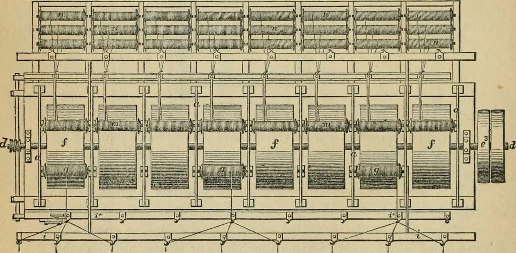 An illustration from The art of weaving, by hand and by power, with an introductory account of its rise and progress in ancient and modern times, 1844, leaf 259