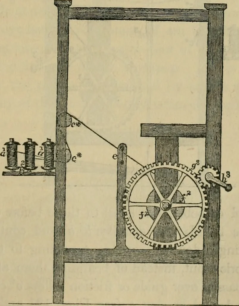 An illustration from The art of weaving, by hand and by power, with an introductory account of its rise and progress in ancient and modern times, 1844, leaf 262