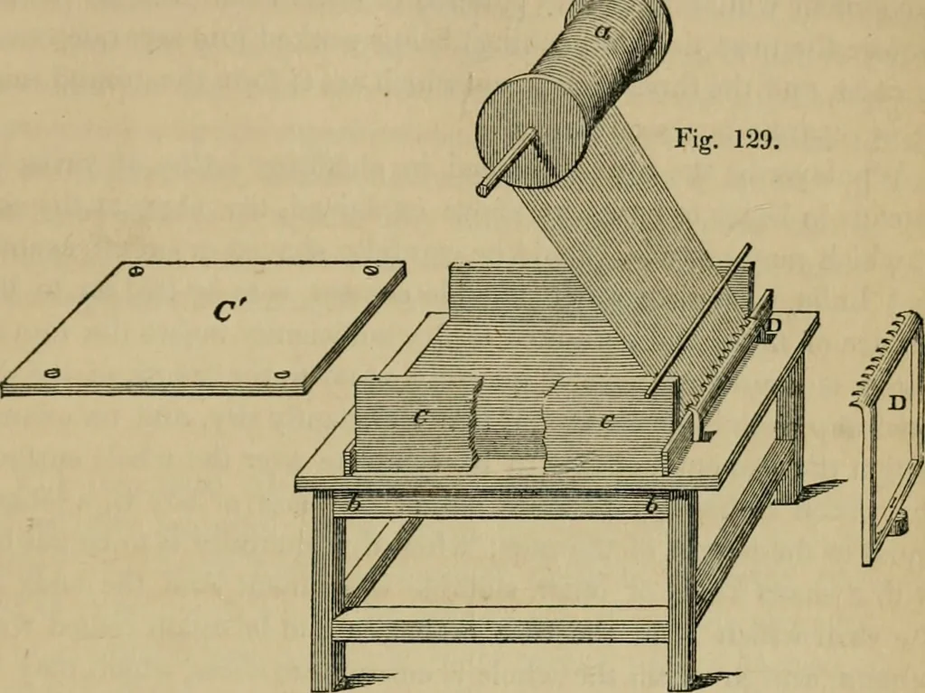 An illustration from The art of weaving, by hand and by power, with an introductory account of its rise and progress in ancient and modern times, 1844, leaf 272