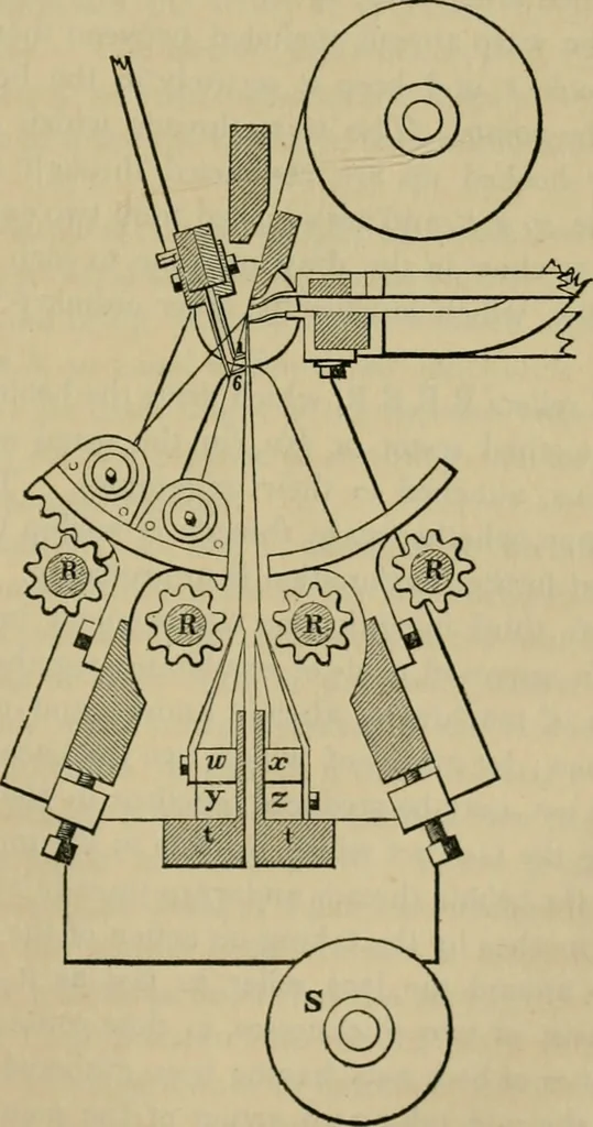 An illustration from The art of weaving, by hand and by power, with an introductory account of its rise and progress in ancient and modern times, 1844, leaf 296