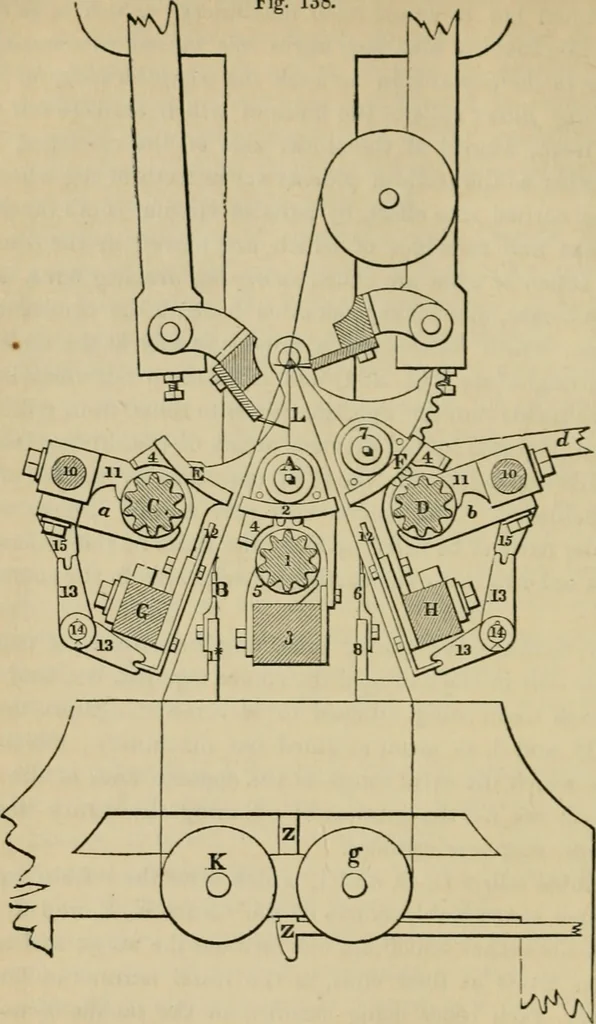 An illustration from The art of weaving, by hand and by power, with an introductory account of its rise and progress in ancient and modern times, 1844, leaf 299