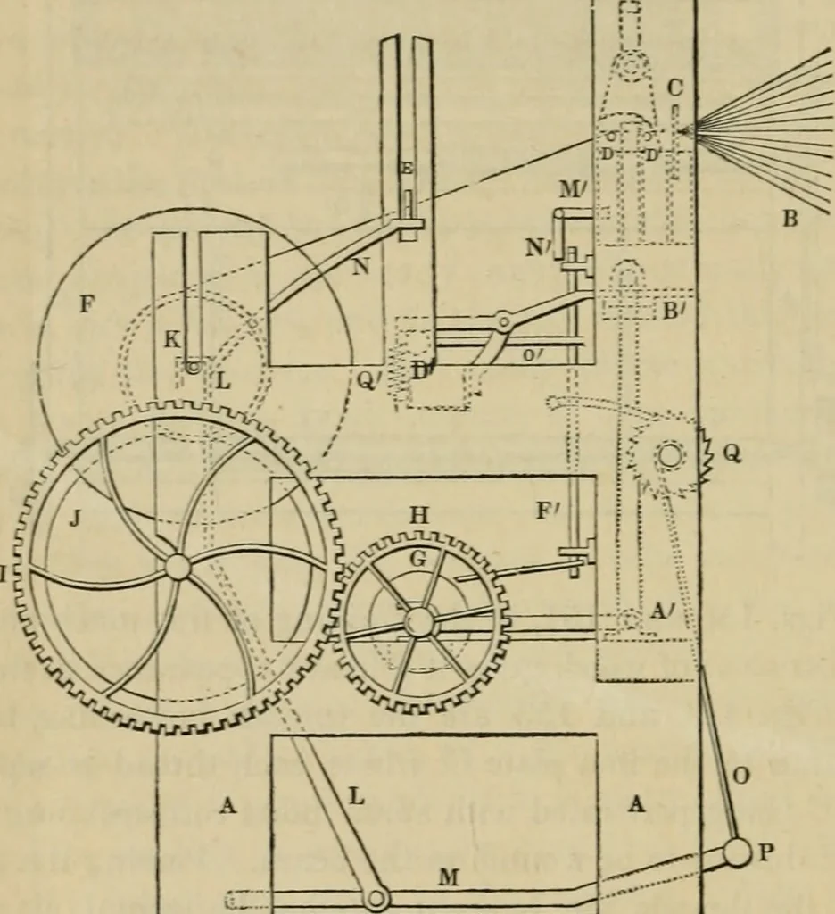 An illustration from The art of weaving, by hand and by power, with an introductory account of its rise and progress in ancient and modern times, 1844, leaf 353