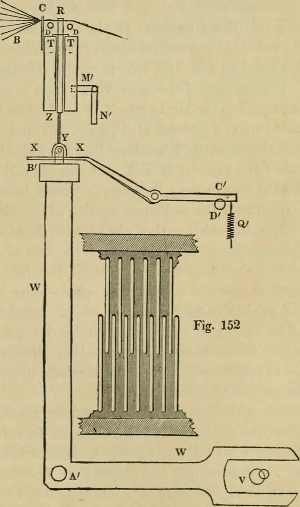 An illustration from The art of weaving, by hand and by power, with an introductory account of its rise and progress in ancient and modern times, 1844, leaf 355