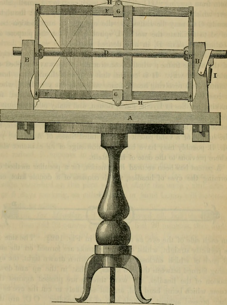 An illustration from The art of weaving, by hand and by power, with an introductory account of its rise and progress in ancient and modern times, 1844, leaf 430