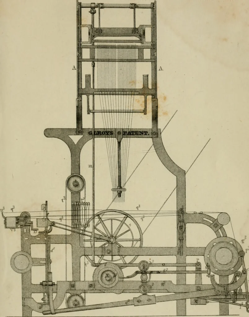 An illustration from The art of weaving, by hand and by power, with an introductory account of its rise and progress in ancient and modern times, 1844, leaf 506