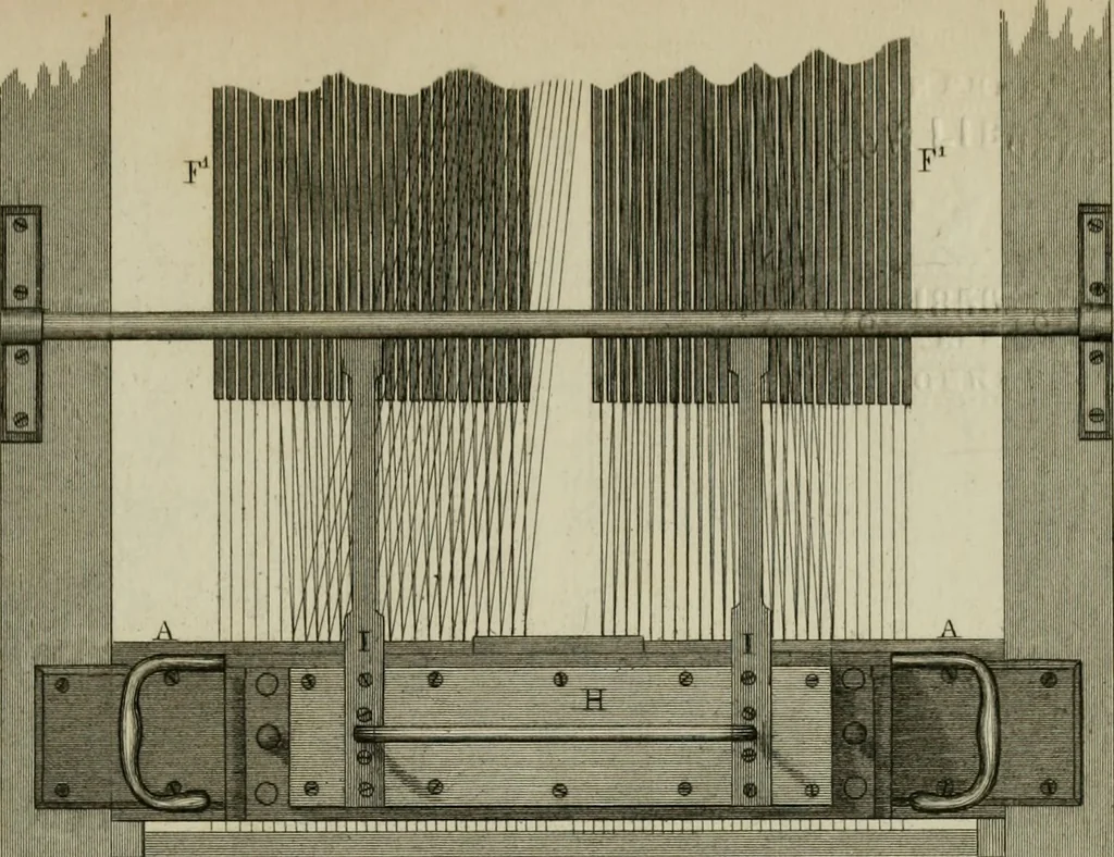 An illustration from The art of weaving, by hand and by power, with an introductory account of its rise and progress in ancient and modern times, 1844, leaf 568