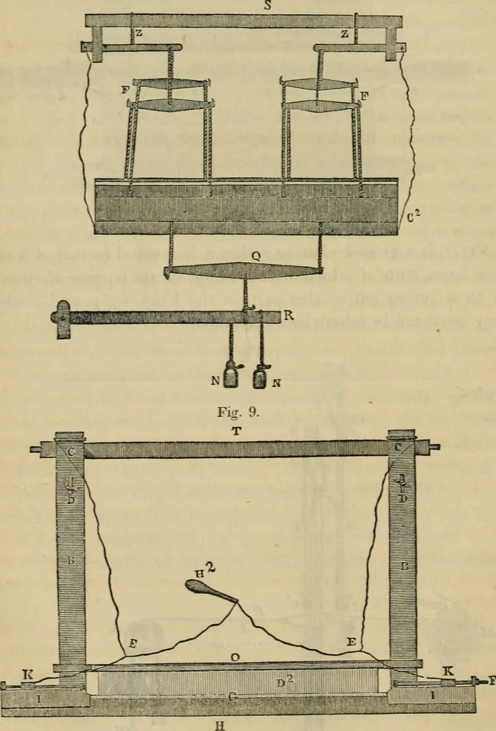 An illustration from The art of weaving, by hand and by power, with an introductory account of its rise and progress in ancient and modern times, 1844, leaf 91