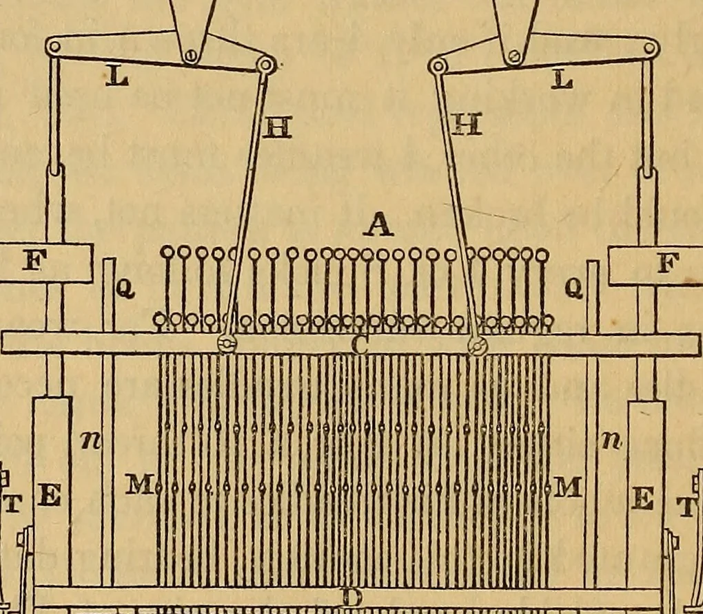 An illustration from The art of weaving, by hand and by power, 1844, leaf 225