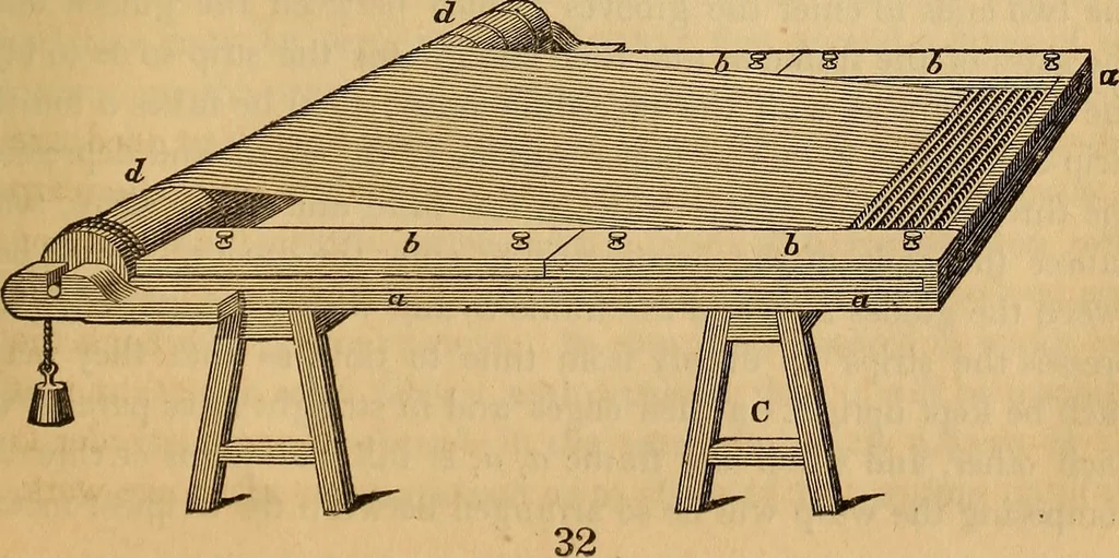 An illustration from The art of weaving, by hand and by power, 1844, leaf 270