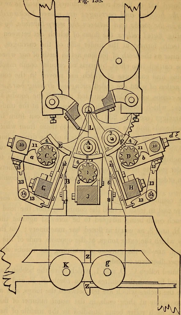 An illustration from The art of weaving, by hand and by power, 1844, leaf 305