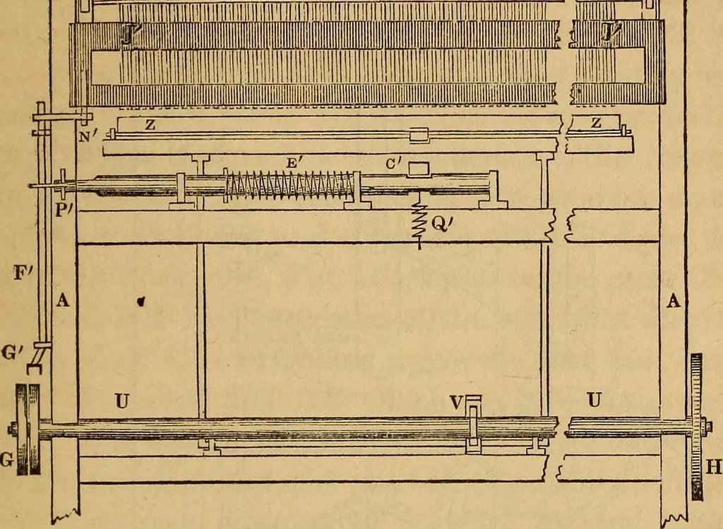 An illustration from The art of weaving, by hand and by power, 1844, leaf 362