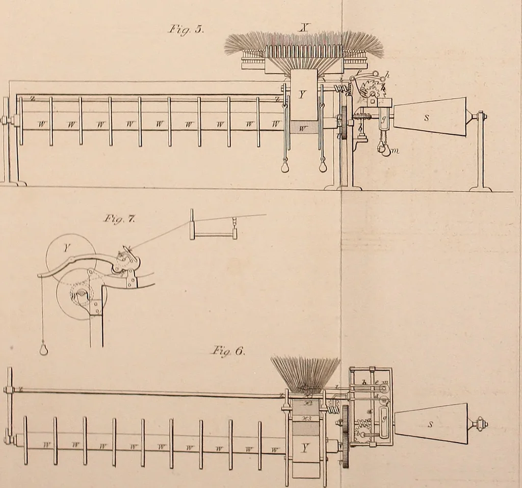 An illustration from The art of weaving, by hand and by power, 1844, leaf 371