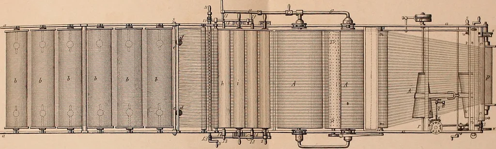 An illustration from The art of weaving, by hand and by power, 1844, leaf 380