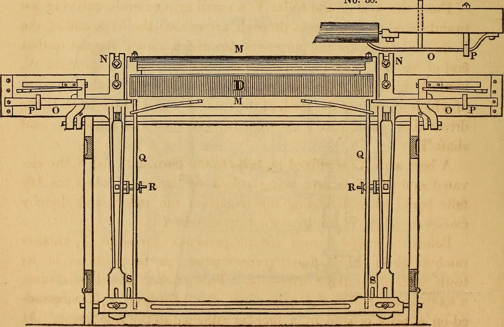 An illustration from The art of weaving, by hand and by power, 1844, leaf 395