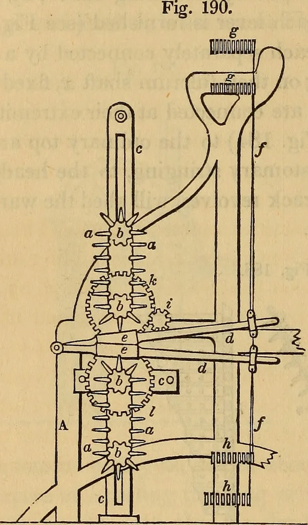 An illustration from The art of weaving, by hand and by power, 1844, leaf 437