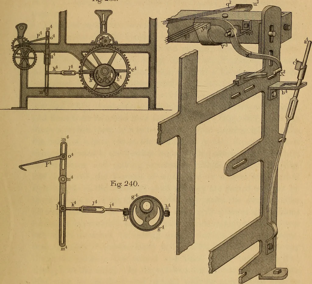 An illustration from The art of weaving, by hand and by power, 1844, leaf 528