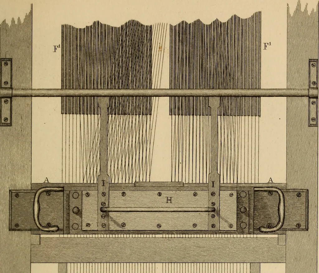 An illustration from The art of weaving, by hand and by power, 1844, leaf 586