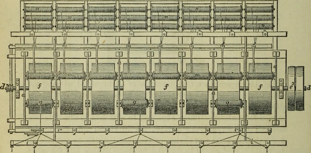 An illustration from The art of weaving, by hand and by power, : with an introductory account of its rise and progress in ancient and modern times. For the use of manufacturers and others., 1844, leaf 255