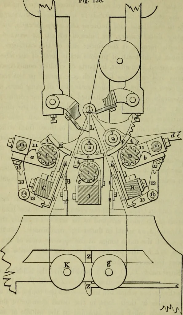 An illustration from The art of weaving, by hand and by power, : with an introductory account of its rise and progress in ancient and modern times. For the use of manufacturers and others., 1844, leaf 295